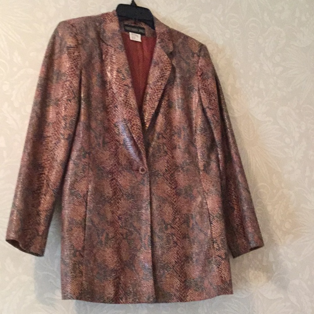 Burnt Sienna And Black, Python Print Jacket - image 2